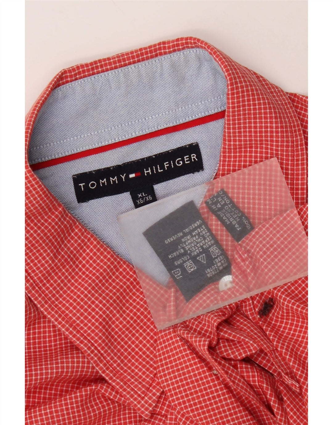 Tommy Hilfiger Chemise Homme XL Rouge Vichy Coton