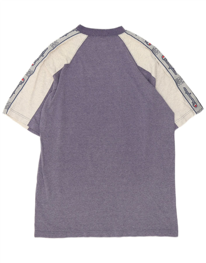 Champion T-Shirt Graphique Homme Grand Bleu Colorblock