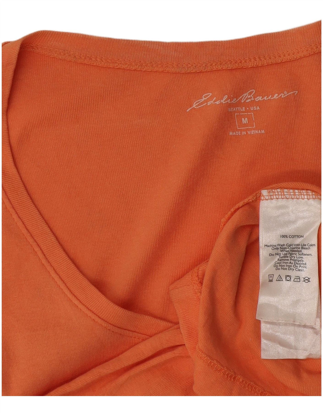 Eddie Bauer Haut pour femme à manches 3/4 UK 12 en coton orange moyen