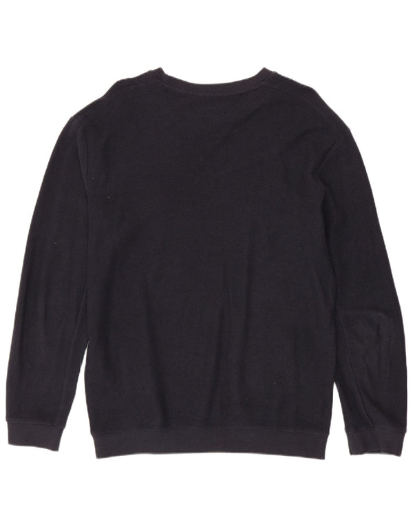 ZARA Pull à col rond pour homme XL en coton bleu marine