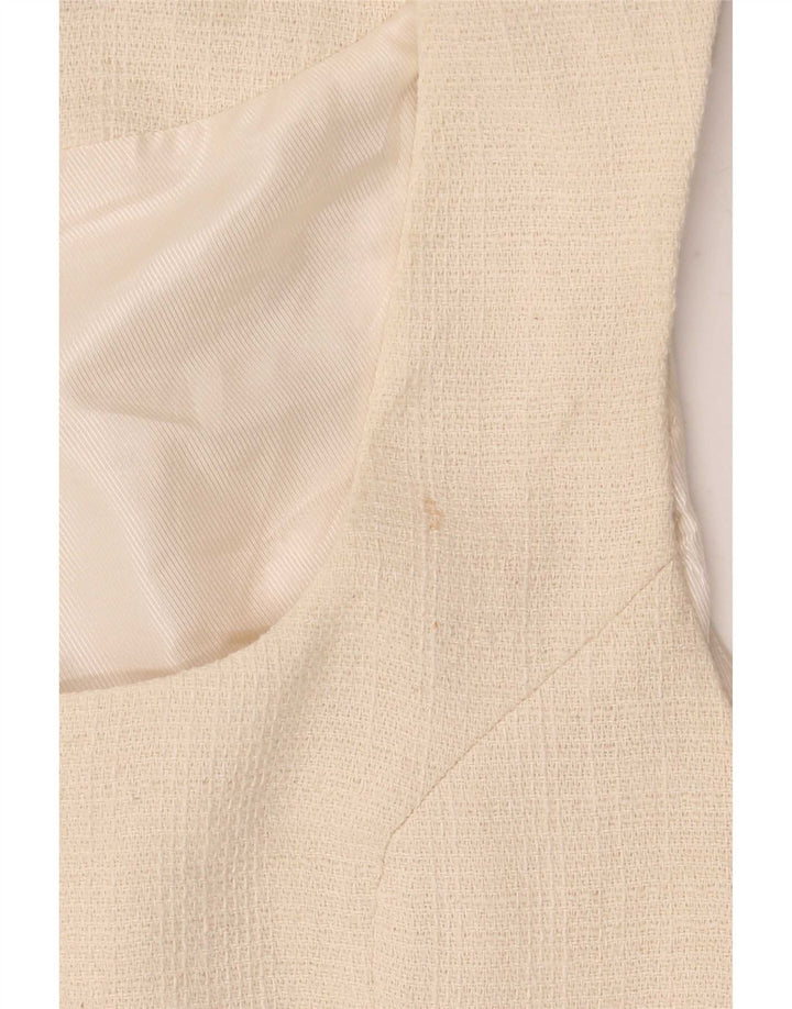 Zara Gilet Femme UK 12 Coton Beige Moyen