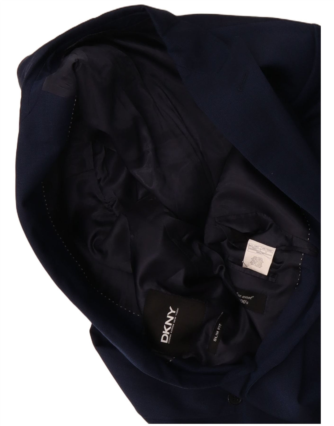 DKNY Veste Blazer Slim Fit 2 Boutons Homme IT 52 XL Bleu Marine Laine