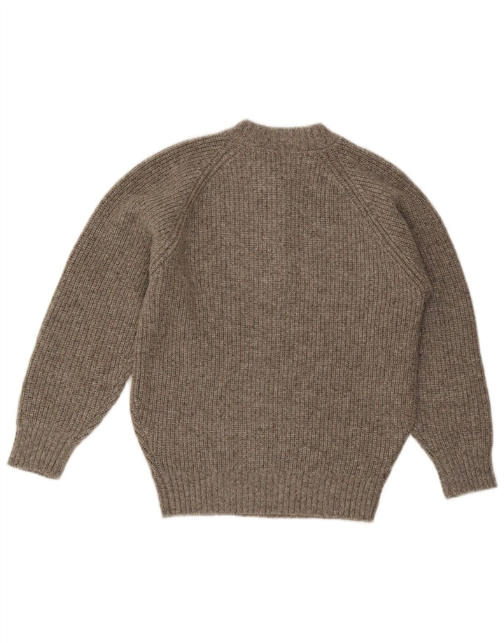 Pull vintage à col rond pour homme Gris moyen