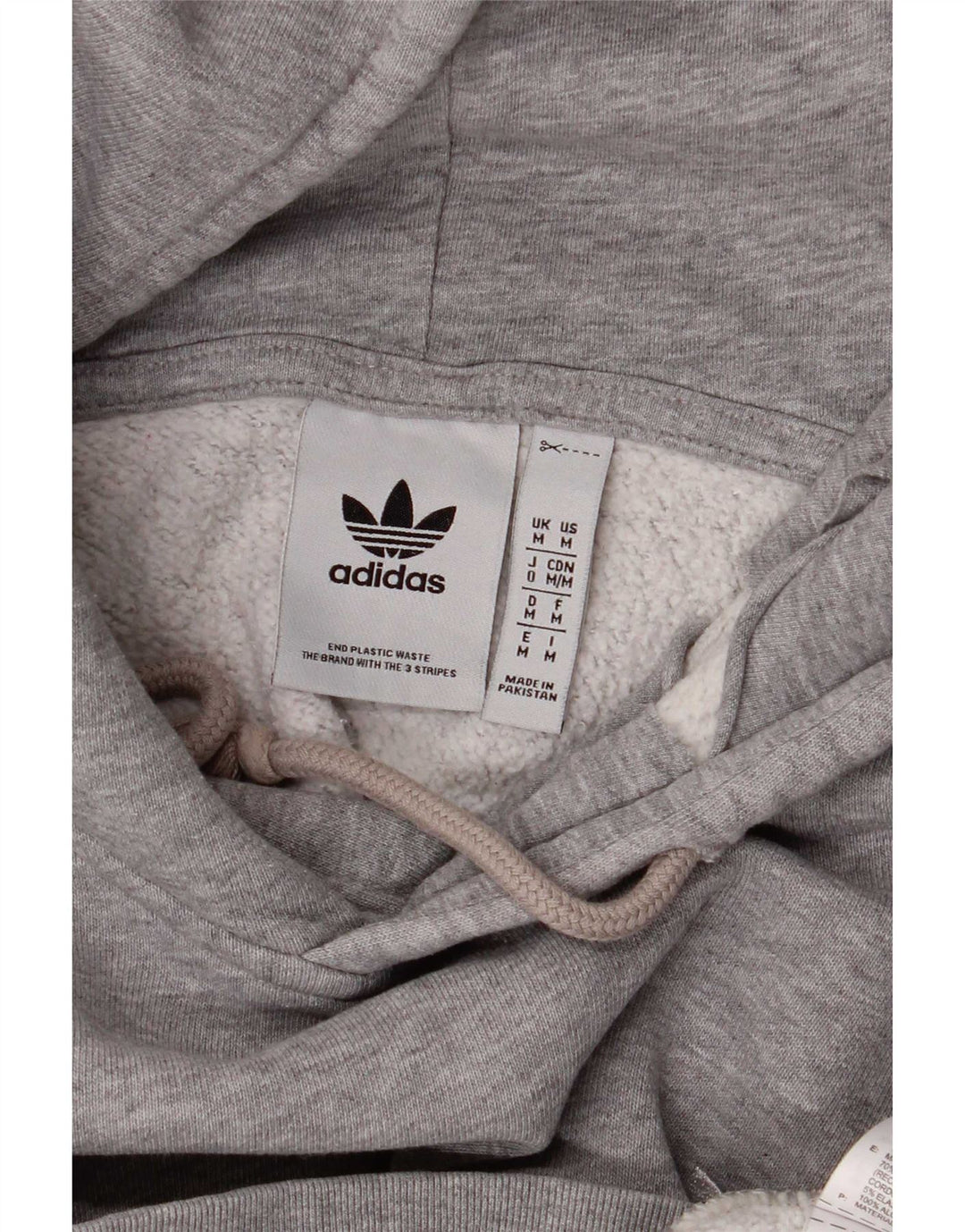 Adidas Pull à capuche en coton moucheté gris moyen pour homme