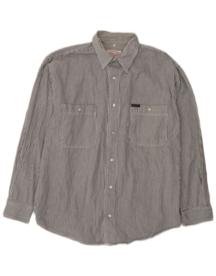 Wrangler Chemise Homme Gris Moyen Coton Rayé