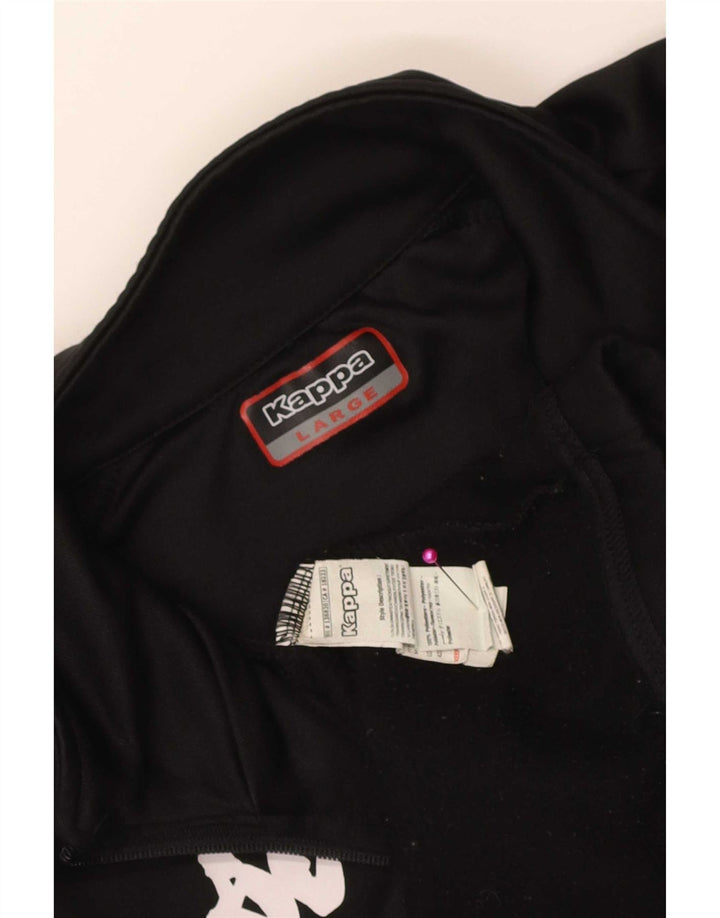 Kappa Sweat-shirt à col zippé pour homme Large Noir Polyester