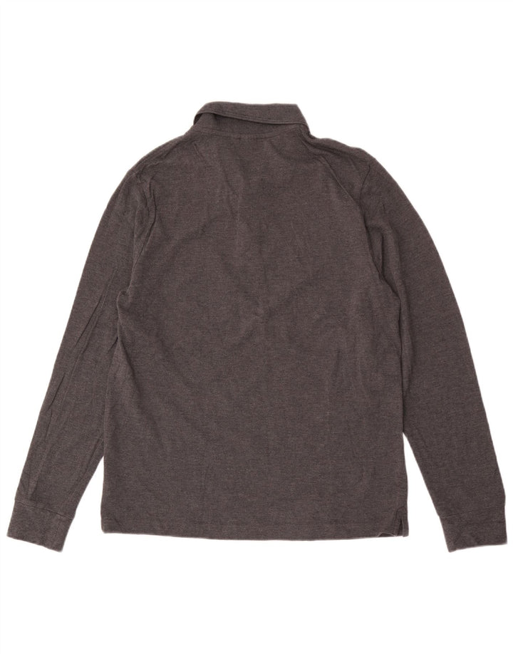 John Lewis Polo à manches longues pour homme en coton gris moyen