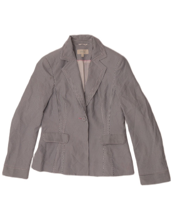 Marks & Spencer Veste blazer à 1 bouton pour femme UK 10 Petite rayures bleues