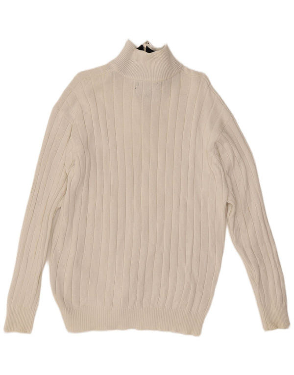 Tommy Hilfiger Pull à col zippé pour homme Grand coton blanc