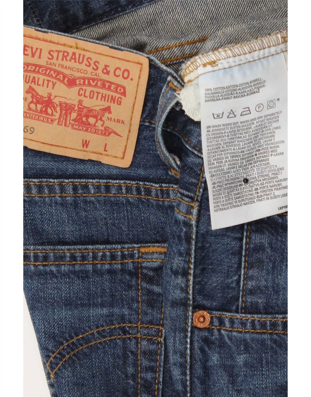 Levi's Jupe en Jean 669 Femme W28 Bleu Marine Moyen Coton