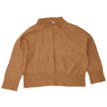 Zara Pull court surdimensionné à col roulé pour femme UK 10 Petit Beige