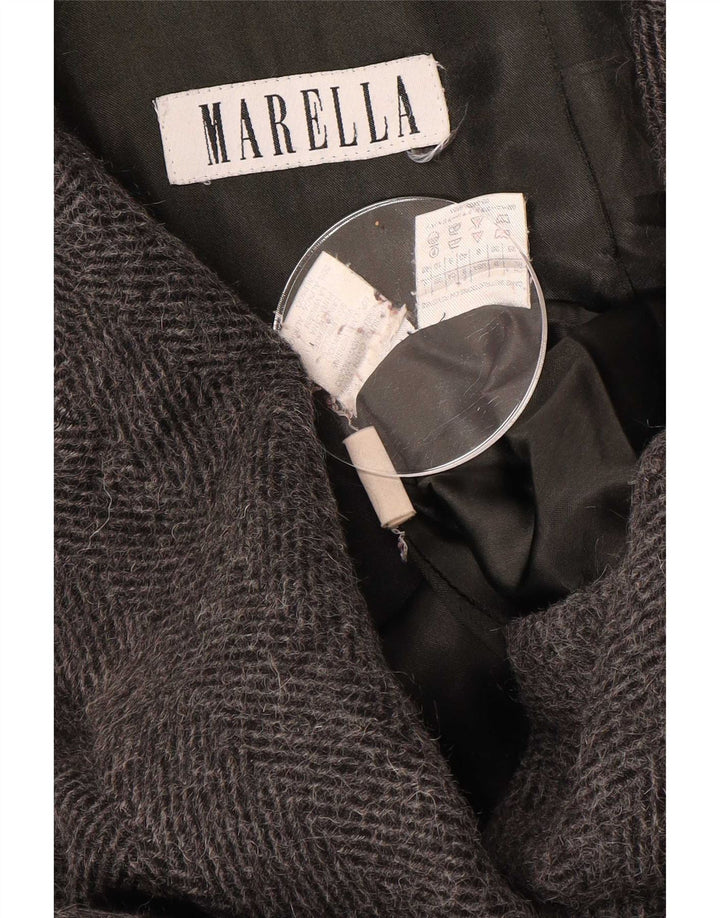 Pardessus surdimensionné pour femme Marella UK 10 Petite laine à chevrons gris