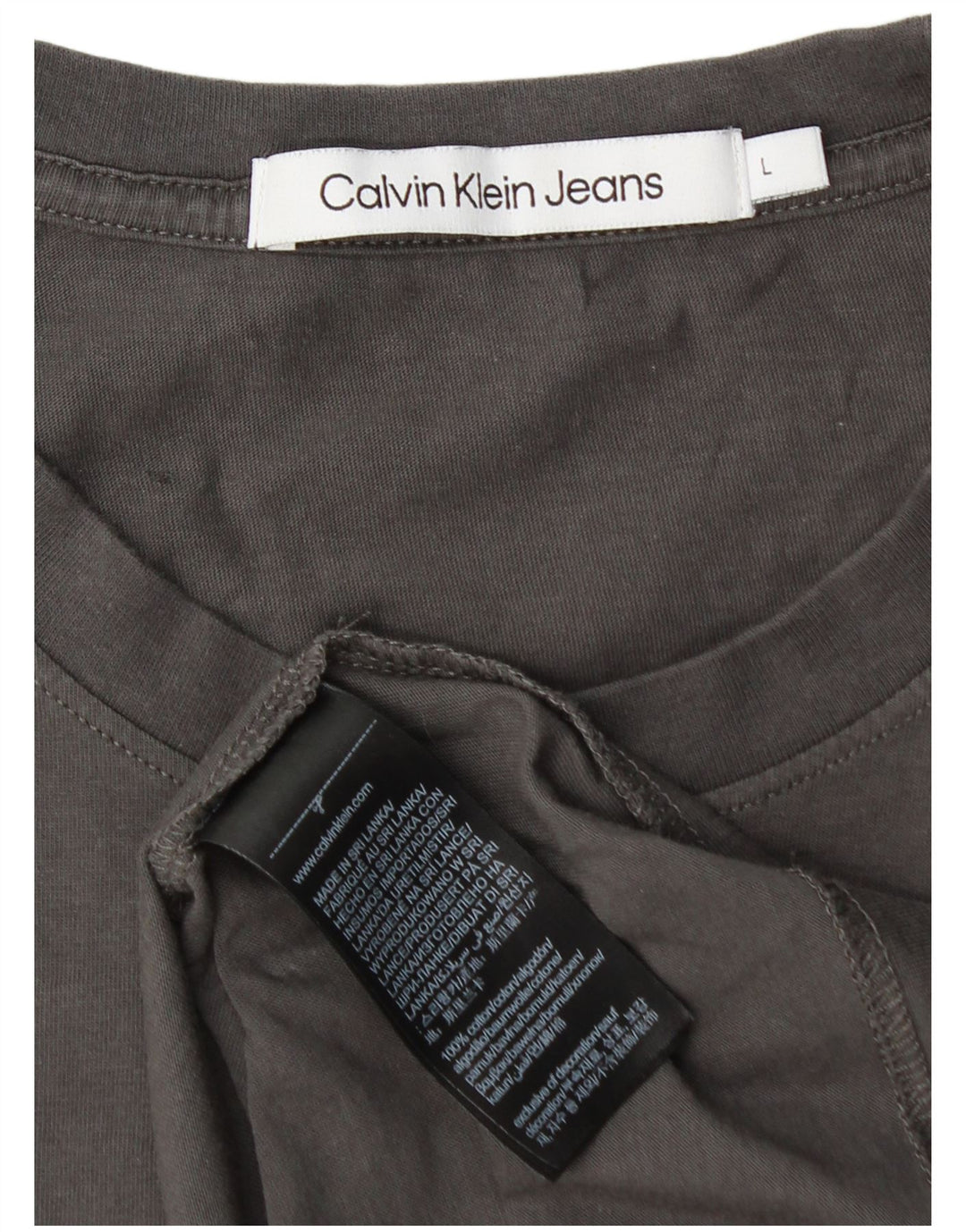 CALVIN KLEIN JEANS T-Shirt Graphique Homme Grand Gris Coton