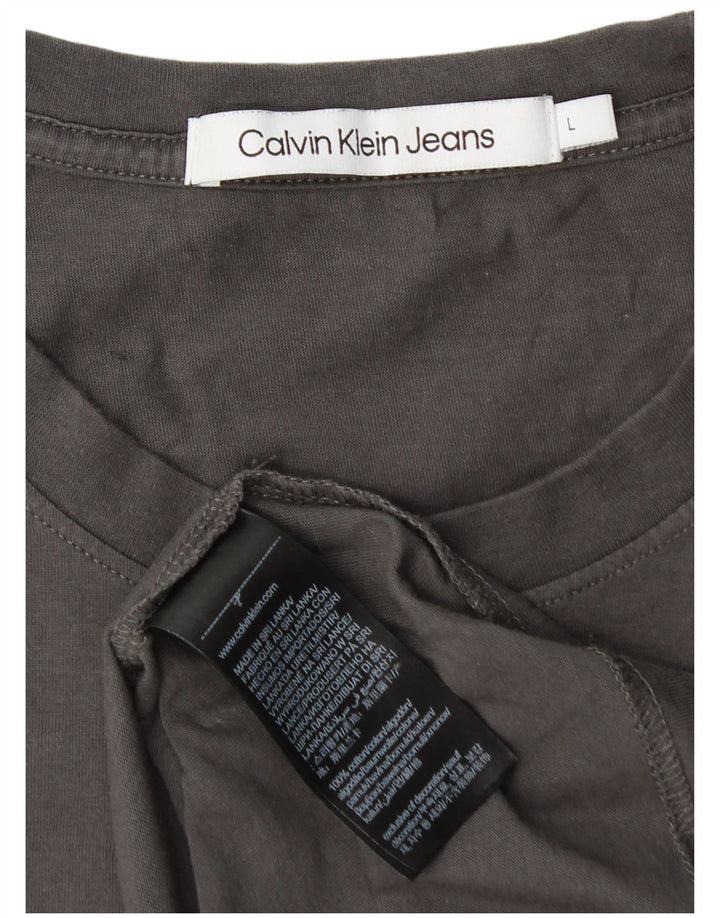 CALVIN KLEIN JEANS T-Shirt Graphique Homme Grand Gris Coton