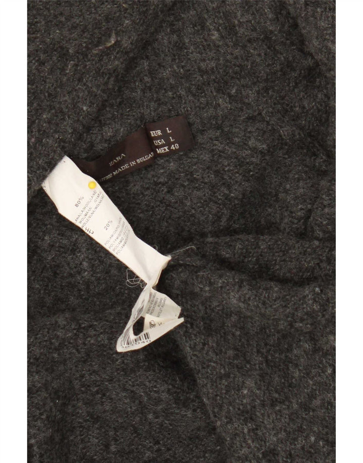 Zara Homme Cardigan Pull Large Gris Laine