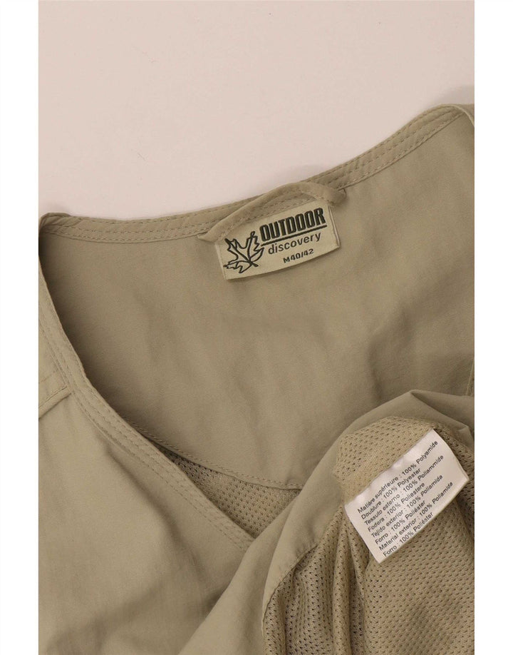 vintage Mens Utility Gilet UK 40/42 Moyen Beige Polyester
