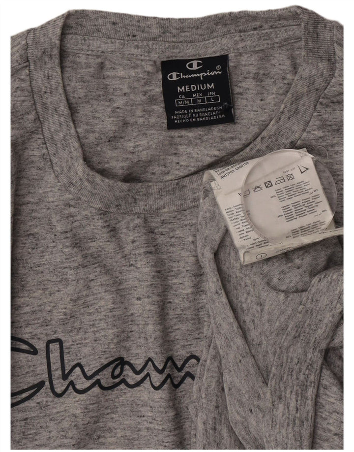 CHAMPION T-Shirt Graphique Homme Gris Moyen Moucheté Coton