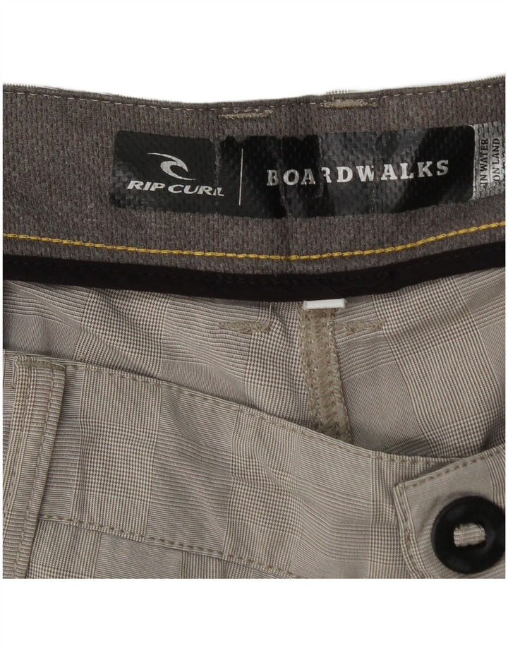 RIP CURL Short Chino Homme W38 XL Gris à Carreaux