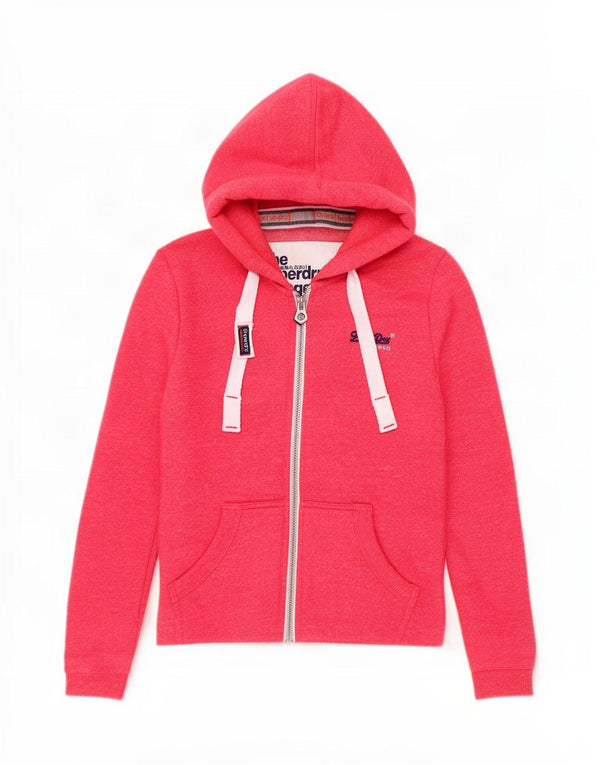 Superdry Pull à capuche zippé pour femme UK 6 XS Coton rose