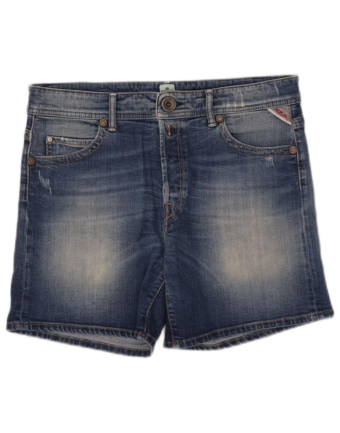 Replay Short En Jean Femme W28 Bleu Moyen Coton
