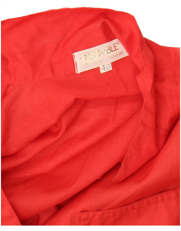 chemise à manches courtes femme vintage IT 46 Grand coton rouge