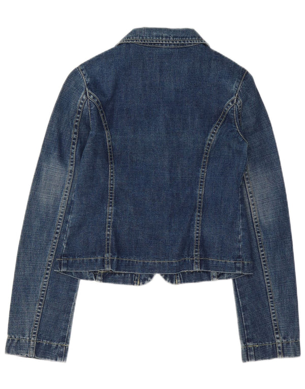 Benetton Veste Blazer En Jean à 2 Boutons Fille 11-12 Ans XL Bleu Coton