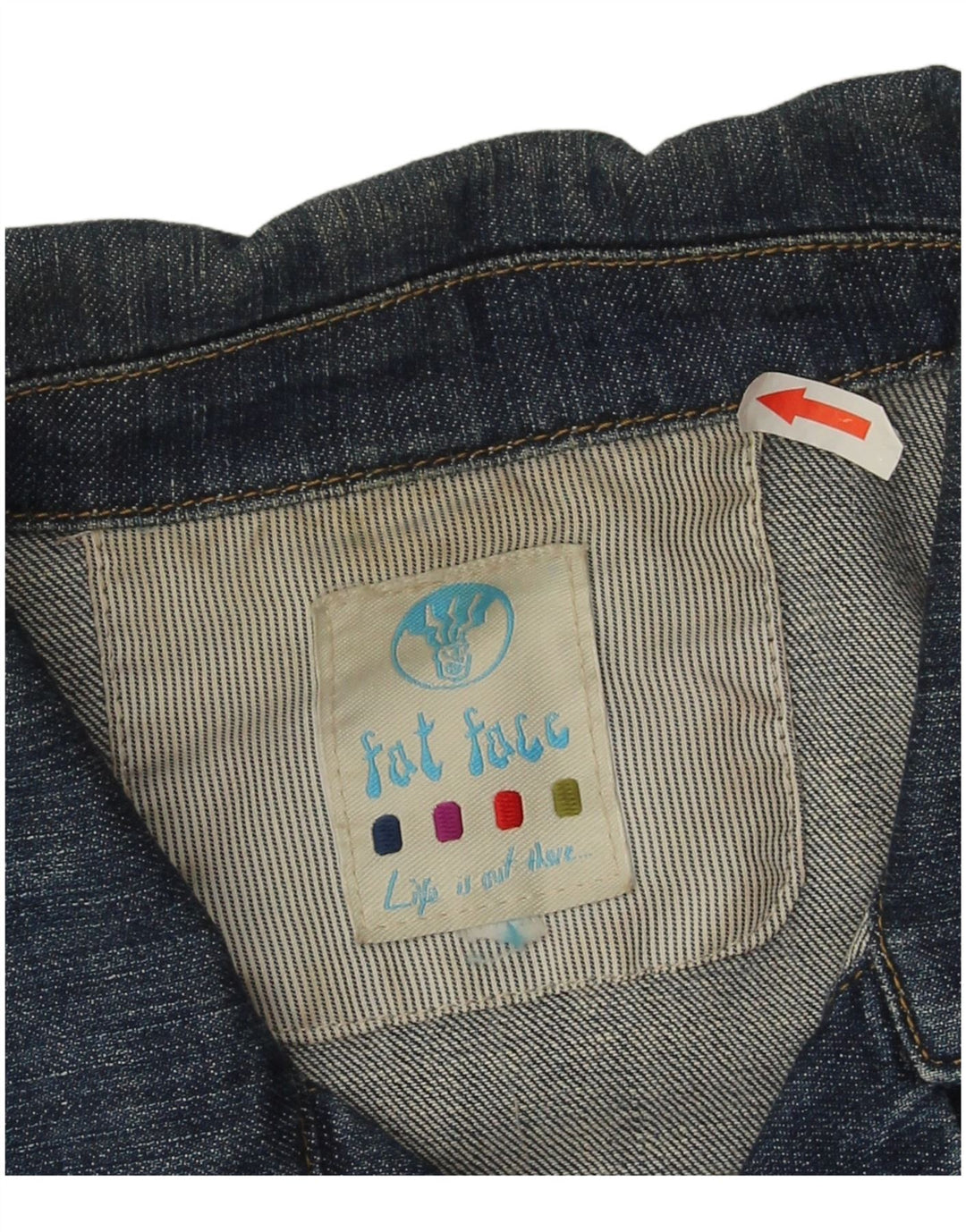 Fat Face Veste en jean pour femme UK 16 Large Bleu Coton
