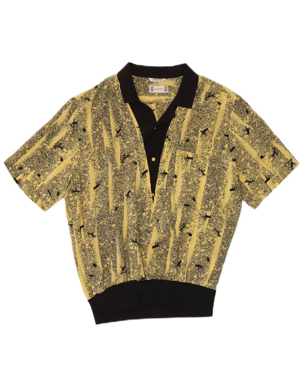 Desiree Chemise pull surdimensionnée à motif abstrait pour femme UK 14 Large Jaune