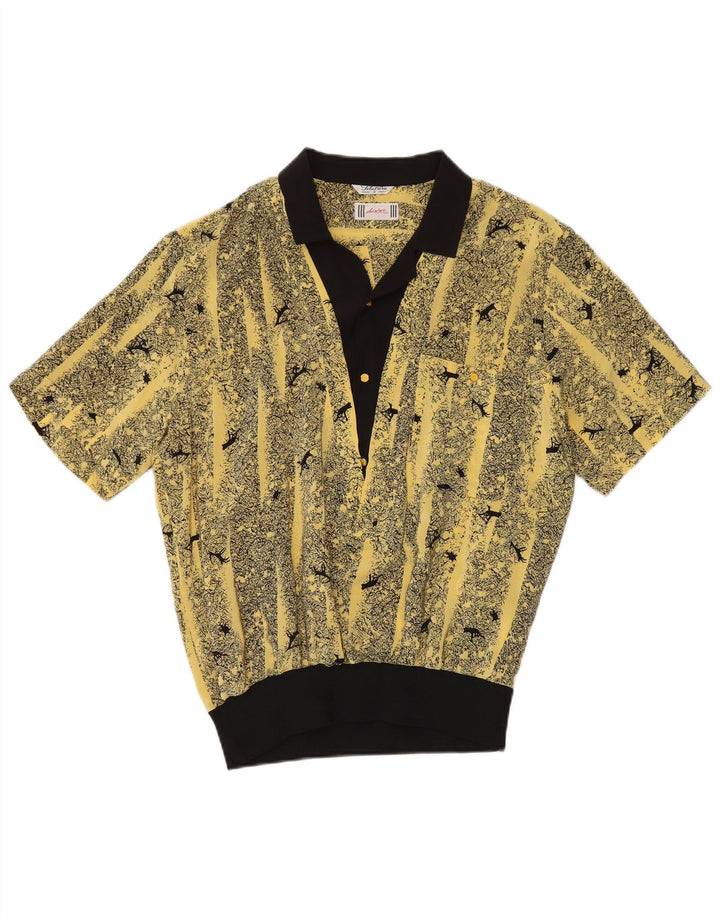 Desiree Chemise pull surdimensionnée à motif abstrait pour femme UK 14 Large Jaune