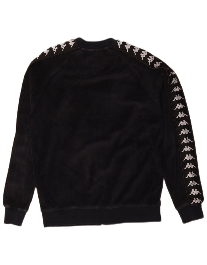 Kappa Veste de survêtement graphique surdimensionnée pour femme UK 14 Noir moyen