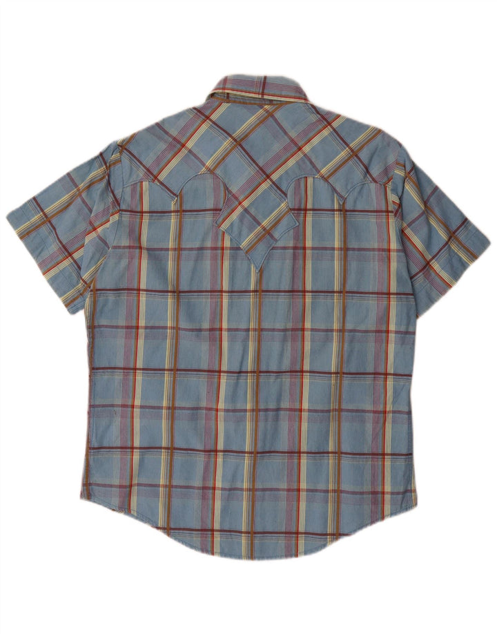 Marlboro Classics Chemise à manches courtes homme en coton à carreaux bleu moyen