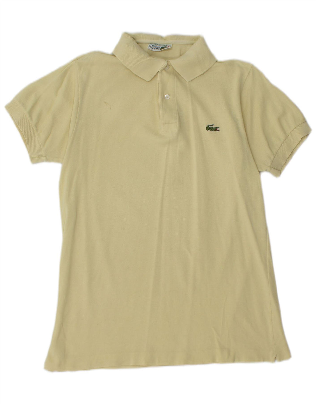 LACOSTE Polo Homme Taille 3 Petit Jaune Coton