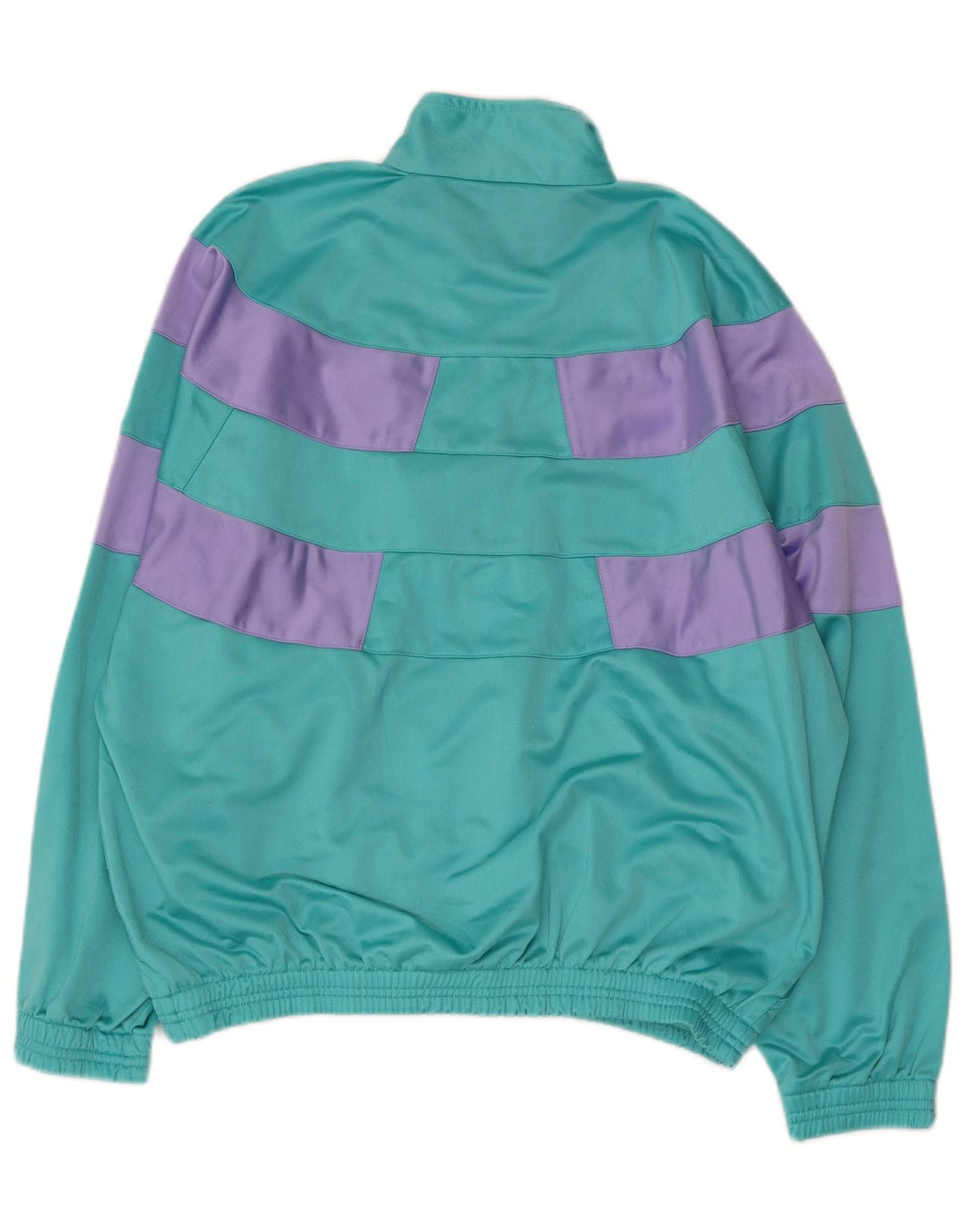 VINTAGE Veste de survêtement femme UK 18 XL Turquoise Colourblock