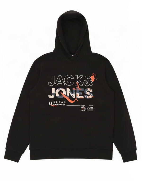 Jack & Jones Pull à Capuche Graphique XL Noir Coton Homme
