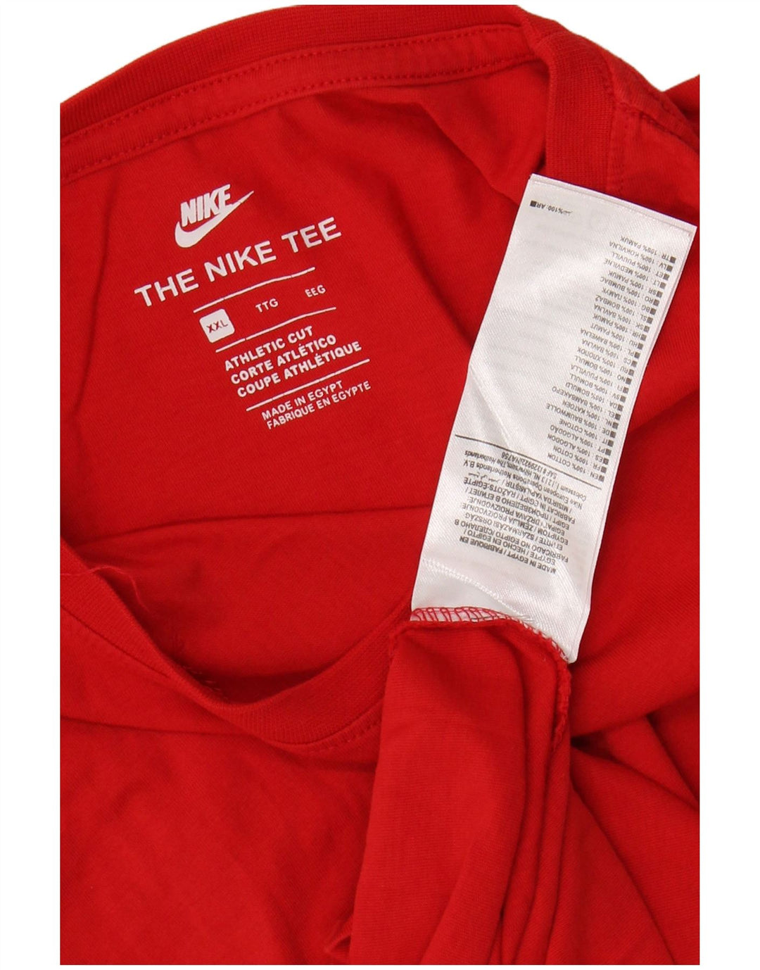 NIKE T-shirt coupe athlétique pour homme en coton rouge 2XL