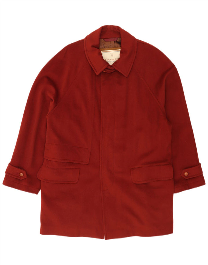 Trussardi Pardessus IT 48 Laine Vierge Marron Moyen Homme