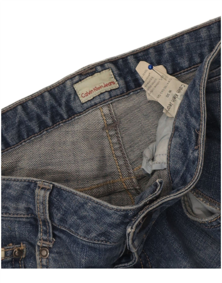 Calvin Klein Jean slim effet vieilli W30 L33 en coton bleu pour femme