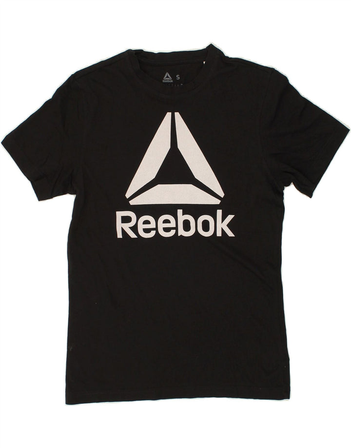 REEBOK Mens Graphic T-Shirt Top Small Black Cotton | Vintage Reebok | Thrift | Second-Hand Reebok | Used Clothing | Messina Hembry 