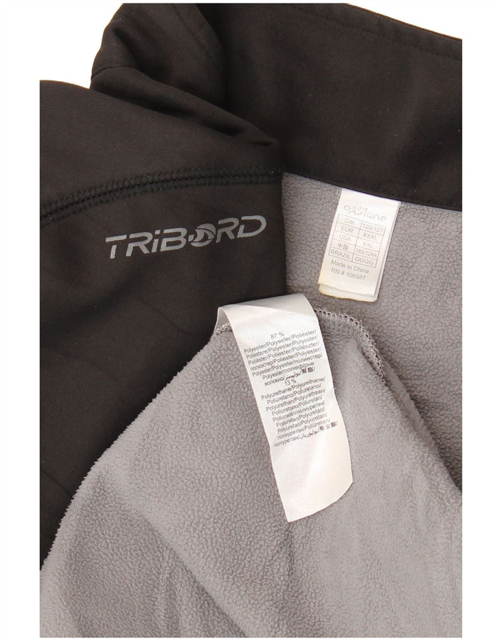 TRIBORD Sweat-shirt col zippé pour homme 3XL Noir Polyester