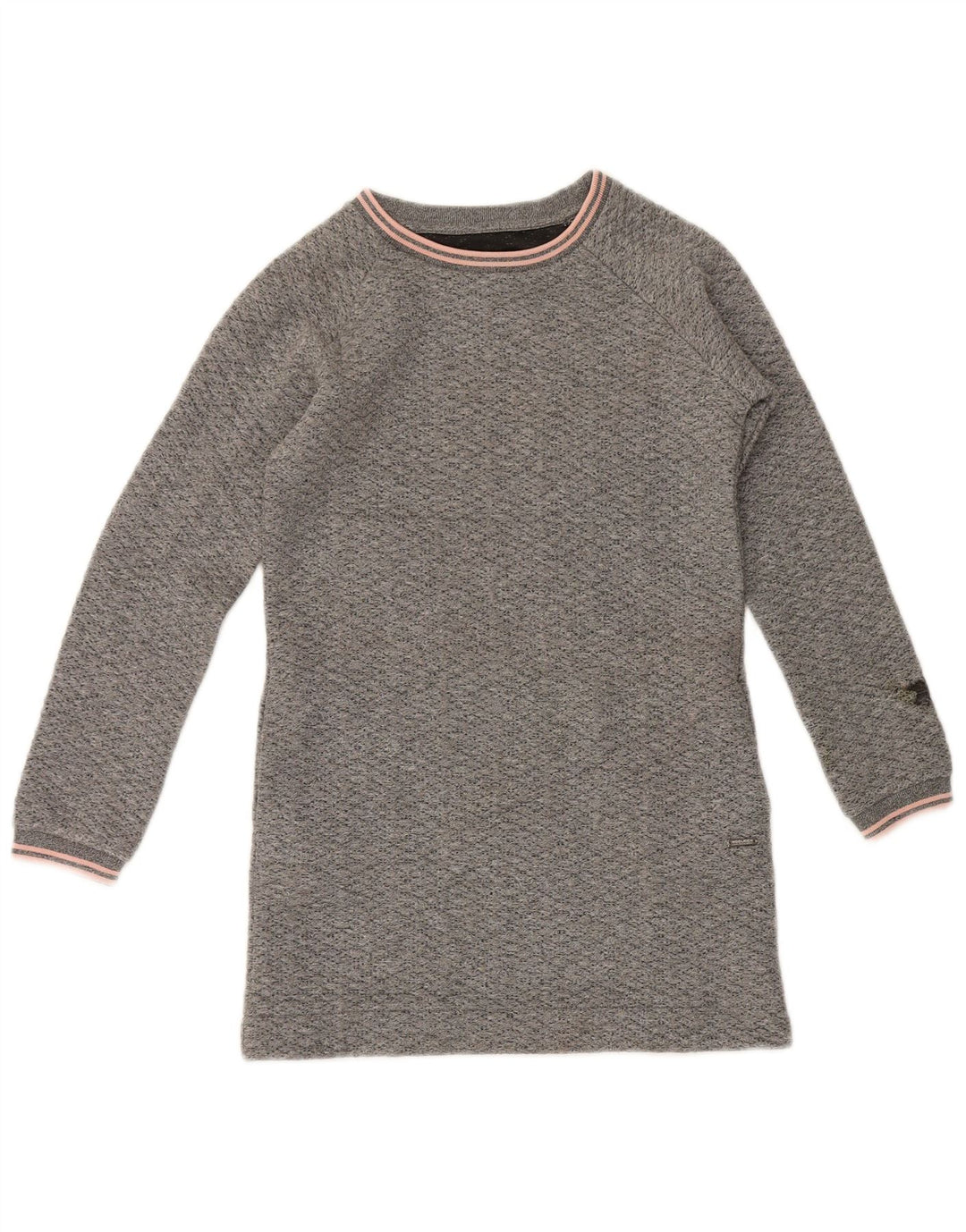 Woolrich Robe Pull Fille 9-10 Ans Gris Moucheté Polyester