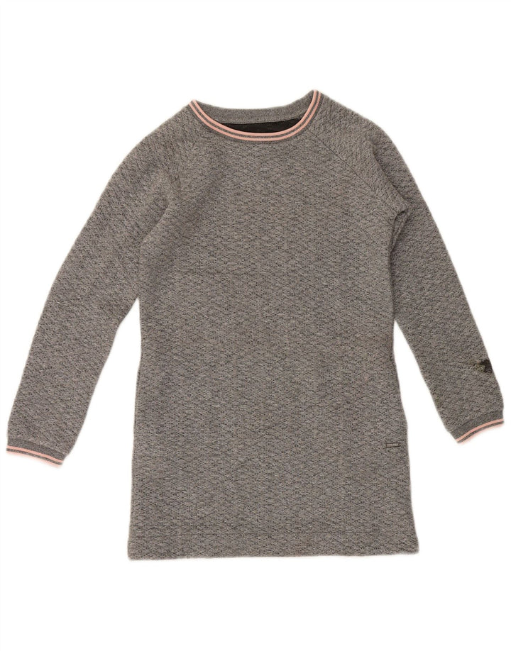 Woolrich Robe Pull Fille 9-10 Ans Gris Moucheté Polyester