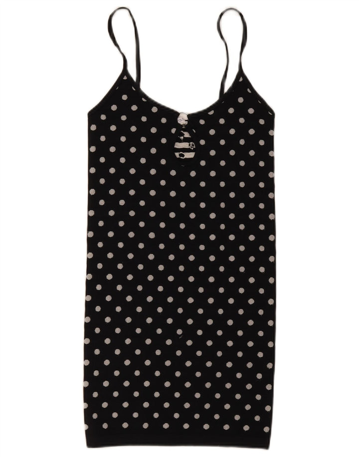Zara Womens Cami Top UK 12 Medium Noir À Pois