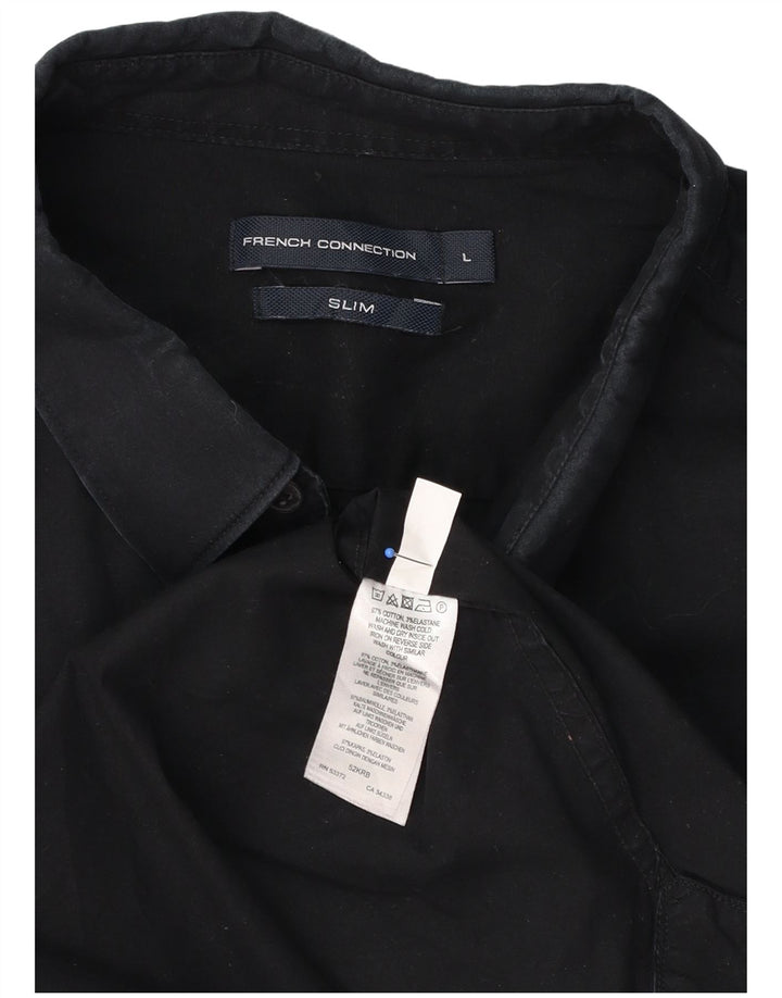 French Connection Chemise Slim Homme Bleu Marine Large Coton
