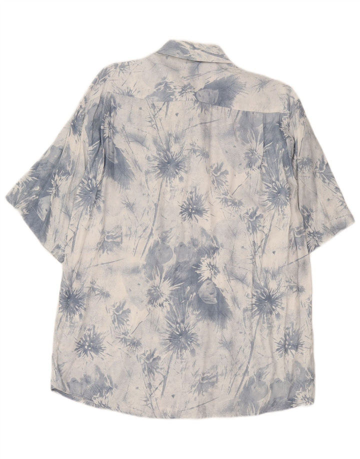 vintage Chemise à manches courtes pour hommes Bleu moyen Tie Dye