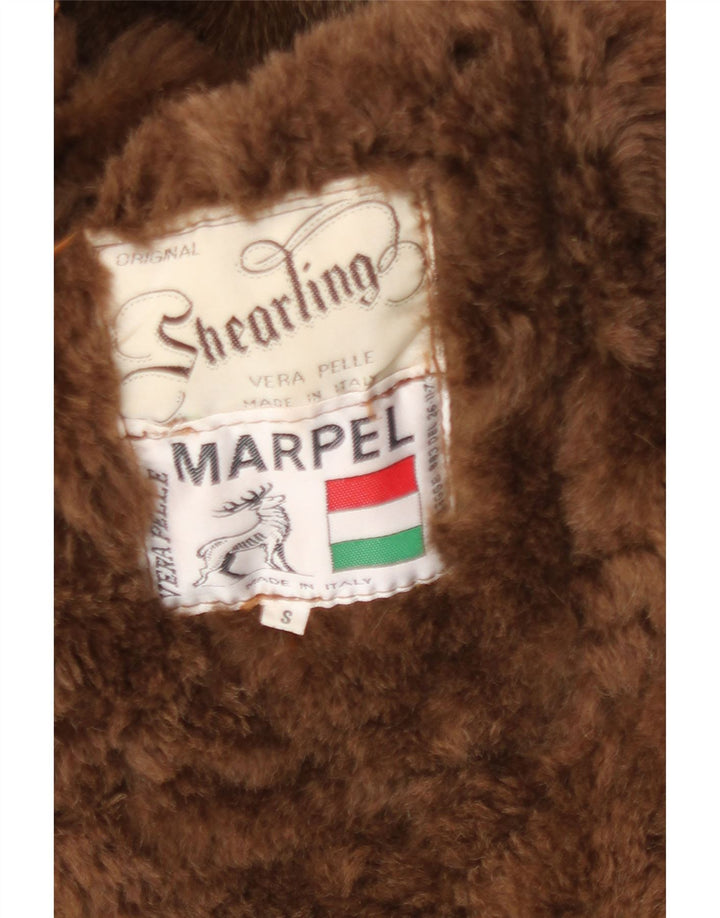 Marpel Veste en peau de mouton pour homme UK 36 Petite peau de mouton marron