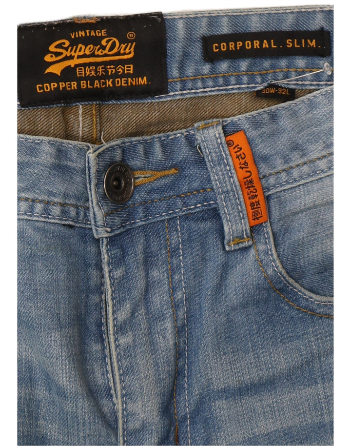 Superdry Jean Slim Corporal W30 L32 Homme Bleu Coton