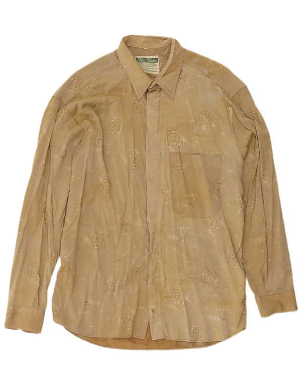 Mac Fashion Chemise à motif abstrait pour homme Large Beige