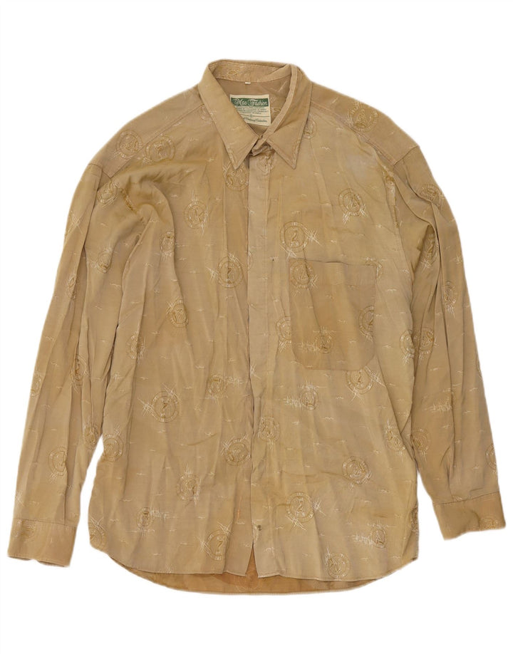 Mac Fashion Chemise à motif abstrait pour homme Large Beige