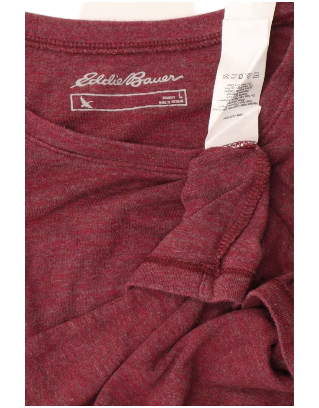 Eddie Bauer Haut à manches longues pour femme UK 14 Grand coton bordeaux