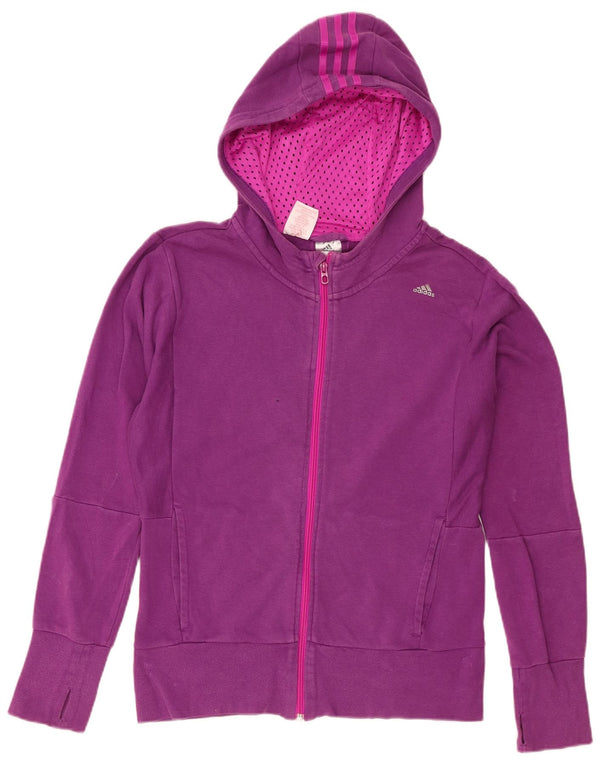 Adidas Pull à capuche zippé fille 14-15 ans Violet Coton